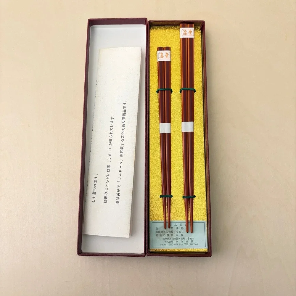 Japanese Traditional Lacquer Chopsticks Meotobashi Couples Gift Set New